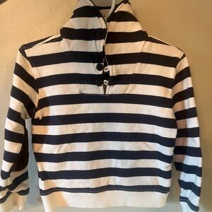 Boys size 2 T Janie and Jack striped nautical elbow patch collared sweatshirt